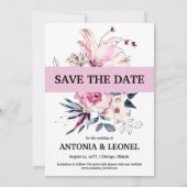 Rosa Elfenbeinblüte Hochzeit Sichern Sie das Datum Save The Date (Vorderseite)