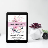 Rosa Elfenbeinblüte Hochzeit Sichern Sie das Datum Save The Date