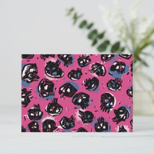 Rosa emo Bildhauerei Einladung & Stationery Gruß (Stehend Vorderseite)