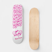 Rosa Emo Führer der Schädel-Mädchen-Skateboards Skateboard (Vorderseite)