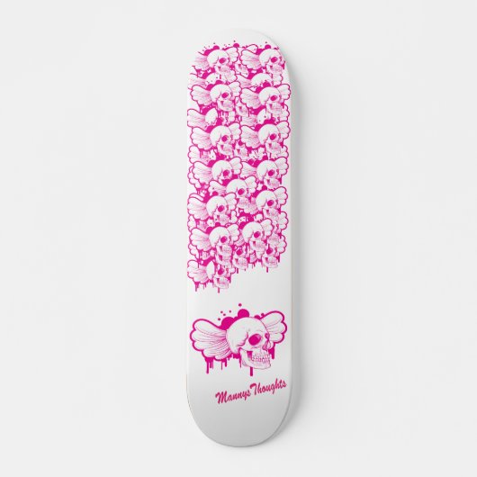 Rosa Emo Führer der Schädel-Mädchen-Skateboards Skateboard (Vorne)