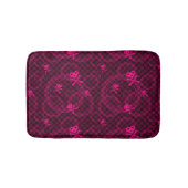 Rosa Emo Muster mit Kreisen Badematte (Vorderseite)