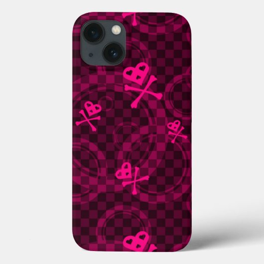 Rosa Emo Muster mit Kreisen Case-Mate iPhone Hülle (Rückseite)