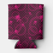 rosa Emo-Muster mit Kreisen Dosenkühler (Vorderseite)