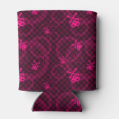 rosa Emo-Muster mit Kreisen Dosenkühler (Rückseite)