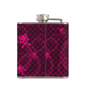 Rosa Emo Muster mit Kreisen Flachmann (Rückseite)