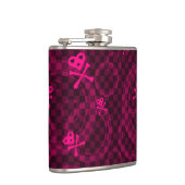 Rosa Emo Muster mit Kreisen Flachmann (Rechts)