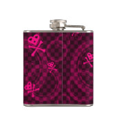 Rosa Emo Muster mit Kreisen Flachmann (Rückseite)