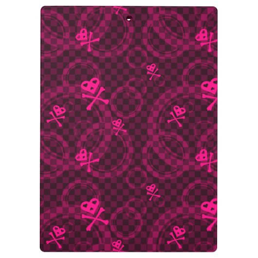 Rosa Emo Muster mit Kreisen Klemmbrett (Rückseite)