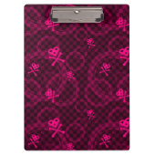 Rosa Emo Muster mit Kreisen Klemmbrett (Vorderseite)