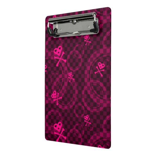 Rosa Emo Muster mit Kreisen Mini Klemmbrett (Gewinkelt2)