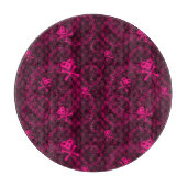 Rosa Emo Muster mit Kreisen Schneidebrett (Vorderseite)