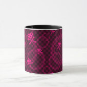 Rosa Emo Muster mit Kreisen Tasse (Zentrum)