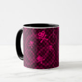Rosa Emo Muster mit Kreisen Tasse (Vorderseite Links)