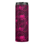 Rosa Emo Muster mit Kreisen Thermosbecher (Rückseite)