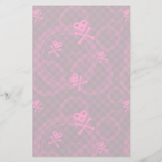 rosa Emo-Muster mit Schaltkreisen Briefpapier (Vorderseite)