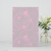 rosa Emo-Muster mit Schaltkreisen Briefpapier (Stehend Vorderseite)