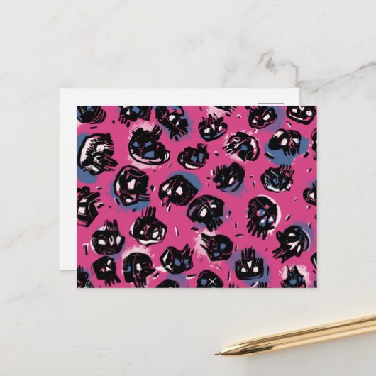 Rosa emo Skulptur Einladungen & Geschichten Postka (Vorderseite/Rückseite Beispiel)