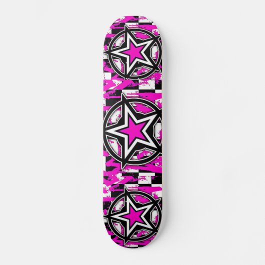 Rosa Emo Stars Skateboard von Bradley Boness (Vorderseite)