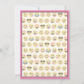 Rosa Emoji Einladung zum Geburtstag (Rückseite)