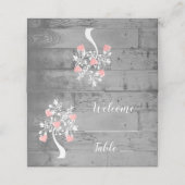 Rosa Empfang Platzkarte (Außenseite Aufgefaltet)