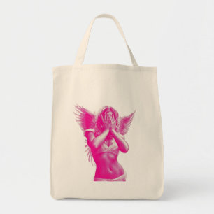 Rosa Engel Ästhetik Flügel Y2K Streetwear Canvas T Tragetasche