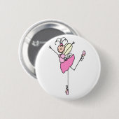 Rosa Engel Ballerina Knopf Button (Vorne & Hinten)