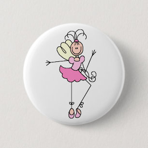 Rosa Engel Ballerina Mädchen Knopf Button