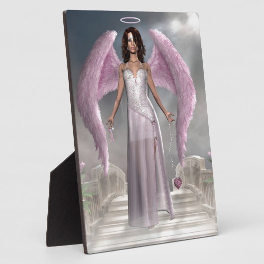 Rosa Engel der Hoffnung Fotoplatte (Seite)