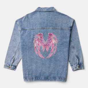 Rosa Engel-Flügel-Denim-Jeansjacke Jeansjacke