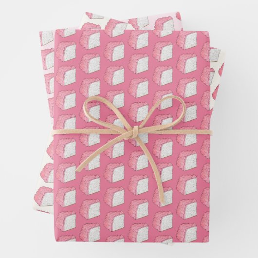 Rosa Engel Food Schwammkuchen Slice Backen Feinsch Geschenkpapier Set (Beispiel)