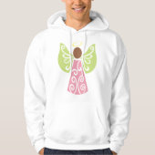 Rosa Engel Grün Swirbelwinge Spirituelle Dekorativ Hoodie (Vorderseite)