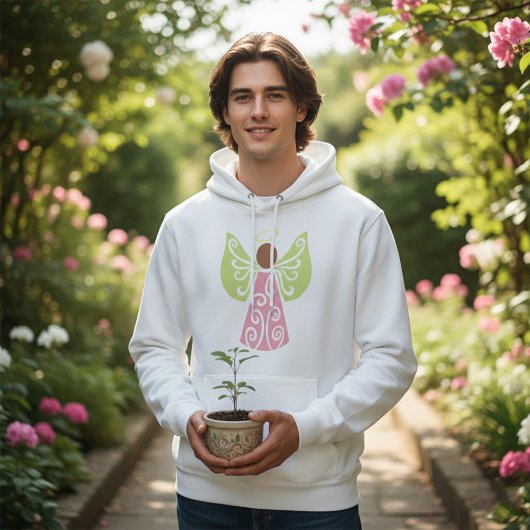 Rosa Engel Grün Swirbelwinge Spirituelle Dekorativ Hoodie