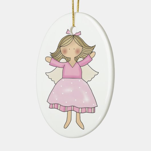 Rosa Engel Keramikornament (Links)