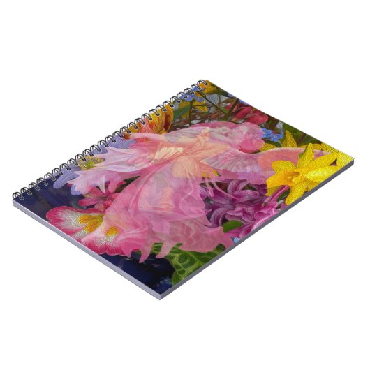 Rosa Engel mit Kind Notizblock (Linke Seite)