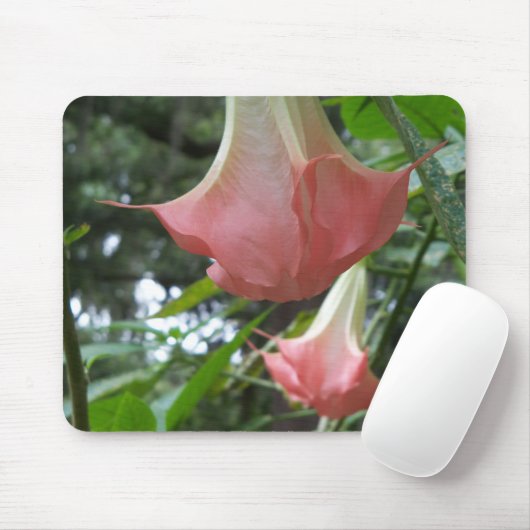 Rosa Engel Trompete Blume Mousepad (Mit Mouse)