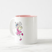 Rosa Engels-Fee mit der Wand-Tasse Zweifarbige Tasse (Vorderseite Links)