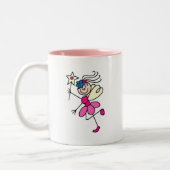 Rosa Engels-Fee mit der Wand-Tasse Zweifarbige Tasse (Links)