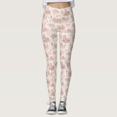 Rosa englische Dorfflitterwochen-Watercolor Leggings (Vorderseite)