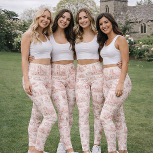 Rosa englische Dorfhochzeit Aquarell Leggings