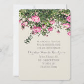 Rosa englische Rose, blumengeschmückte Hochzeit Einladung (Vorderseite)