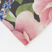 Rosa englische Rose: Dunkle Wasserfarbe Fleecedecke (Ecke)