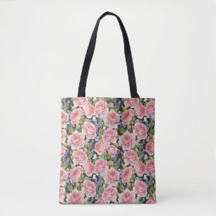 Rosa englische Rose: Dunkle Wasserfarbe Tasche