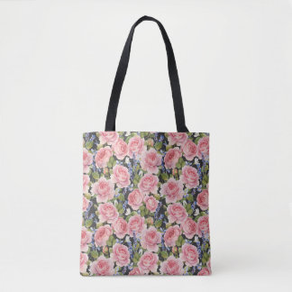 Rosa englische Rose: Dunkle Wasserfarbe Tasche