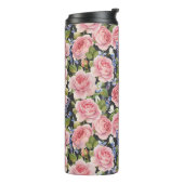 Rosa englische Rose: Dunkle Wasserfarbe Thermosbecher (Nach links gedreht)