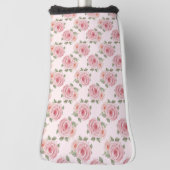 Rosa Englische Rose Hütte Blumenmuster Vintag Golf Headcover (Rotieren 90)