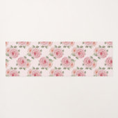 Rosa Englische Rose Hütte Blumenmuster Vintag Yogamatte (Rückseite (Horizontal))