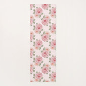 Rosa Englische Rose Hütte Blumenmuster Vintag Yogamatte (Rückseite)