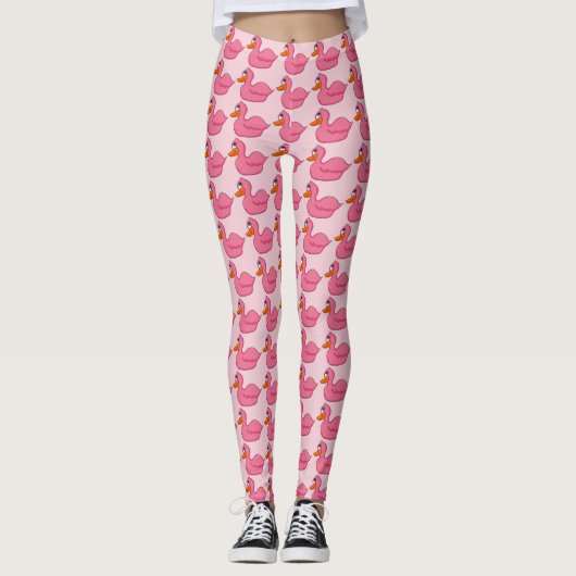 Rosa Ente Frauen Leggings (Vorderseite)