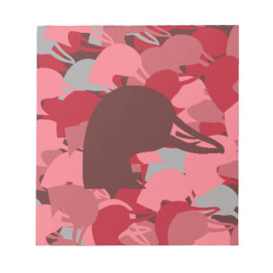Rosa Enten-Kopf-Camouflage Notizblock